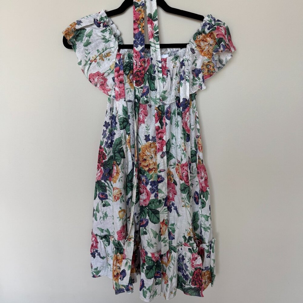 Zimmermann Floral Tie Linen Allia Dress - Size Z1